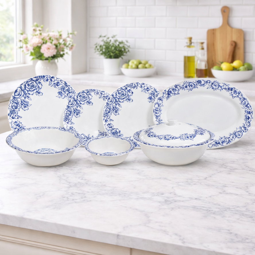 Azure Blossom Dinner Set